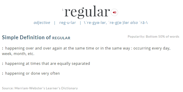 Clip of the online version of Merriam Webster definition of
