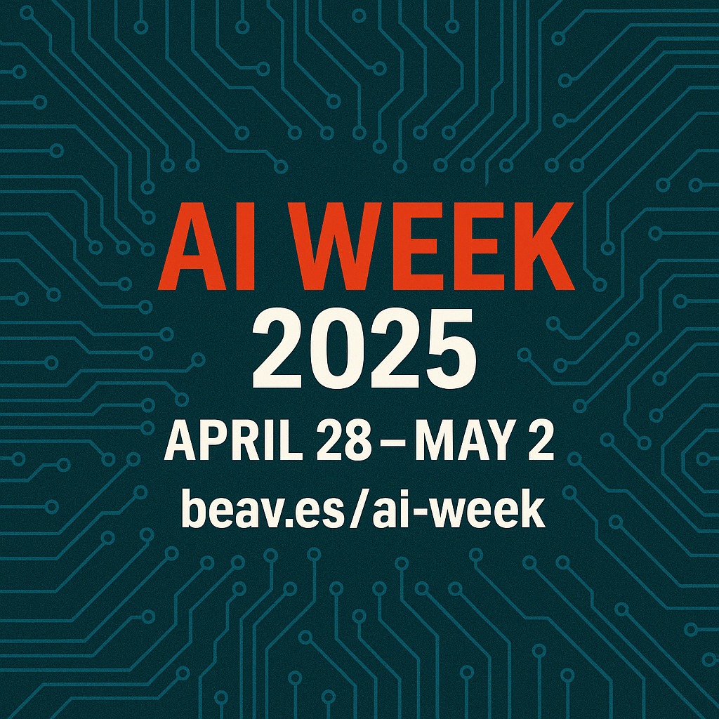 Logo graphic readying "AI Week 2025 April 28 - May 2" with link to informational webpage. 